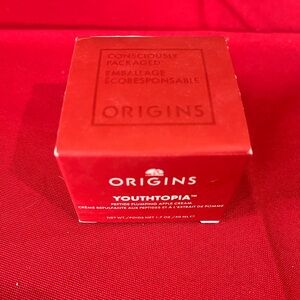Origins Youthtopia Peptide Cream in Bold Red Packaging